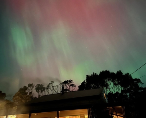 Aurora Australis from Our house Mandala Bruny Island